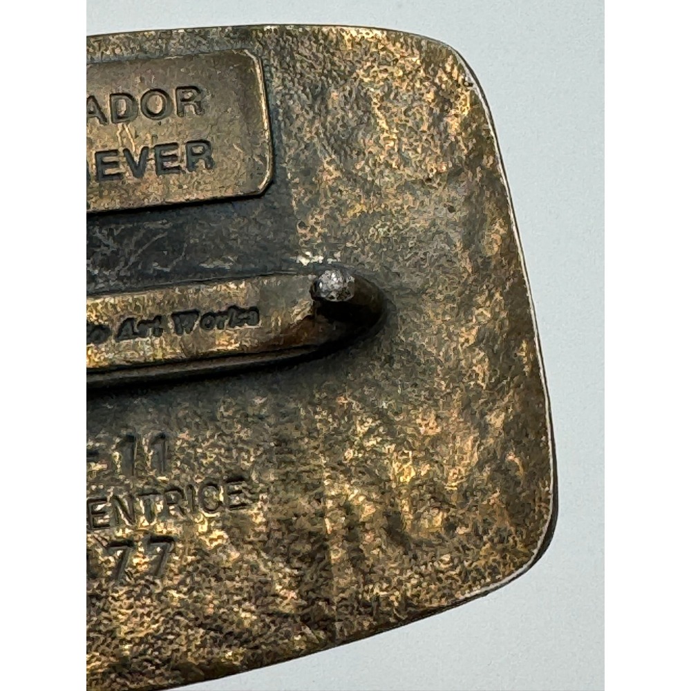 Vintage 1977 Wyoming Studio Art Works Labrador Retriever Belt Buckle RJ Ventrice - Picture 10 of 15